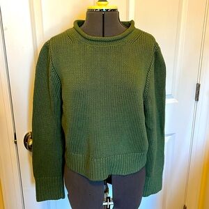 J.Crew cotton roll neck sweater - size small, green. ￼